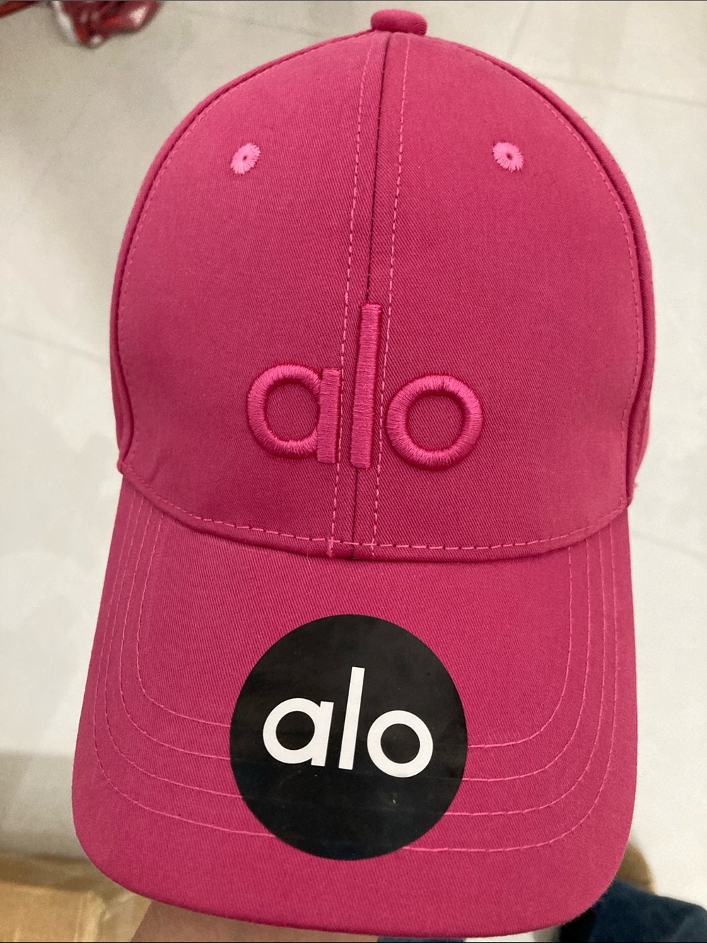 Authentic ALO Yoga Hot Pink Embroidered Logo Baseball Cap